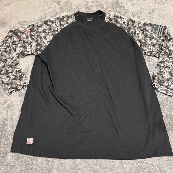 Ariat Other - Ariat Work FR Mens XXL Black Digital Camo Raglan Long Sleeve T-Shirt CAT 2 NFPA